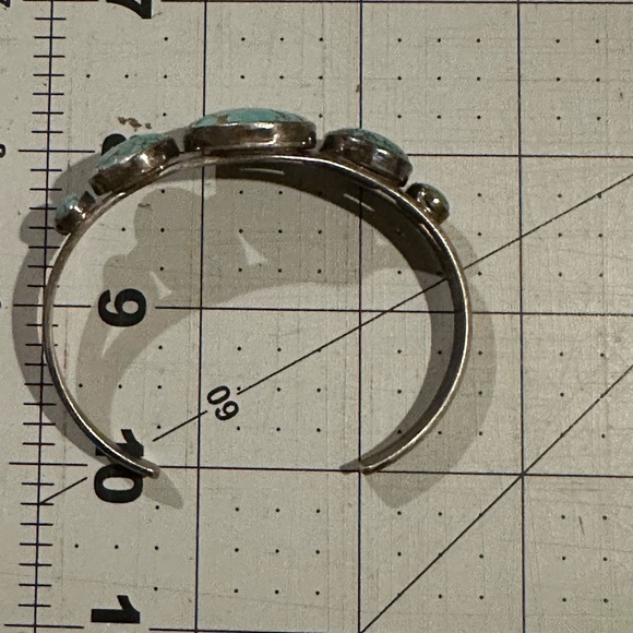 Vintage Jay King DTR Turquoise Stone Sterling Silver Desert Rose Cuff Bracelet - Picture 15 of 16